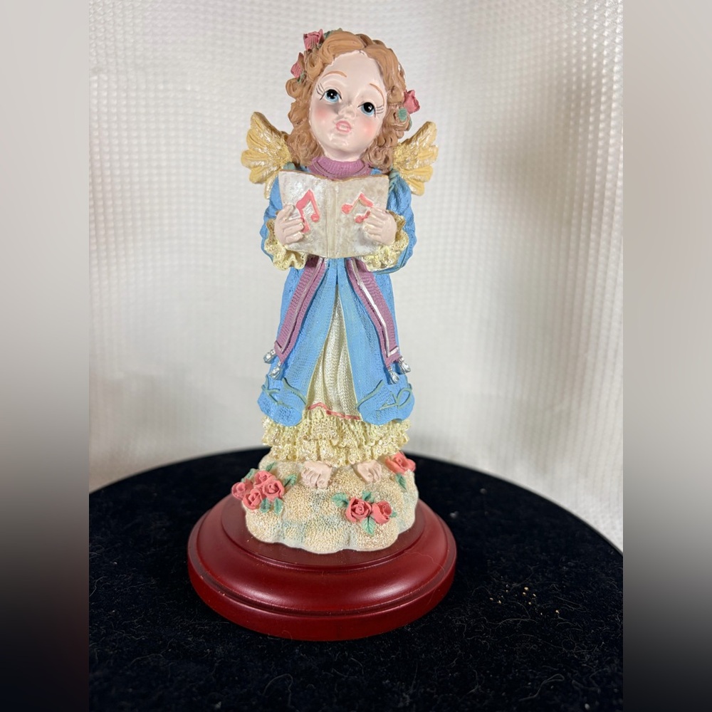 Christmas around the world Angel Figurine with Blue and Yellow Accents